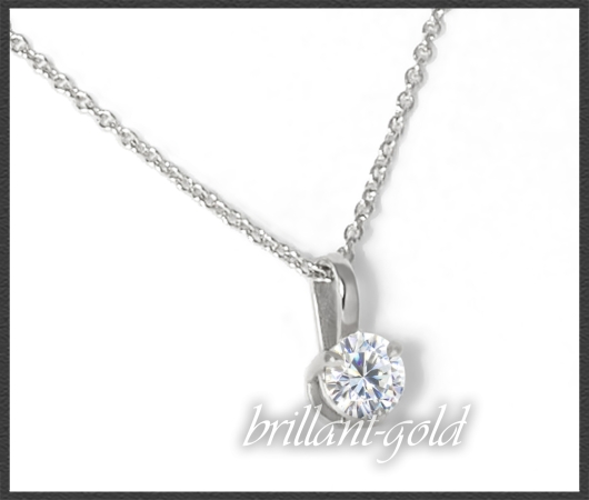 Lupenreines 585 Gold Collier; 0,26ct, River E